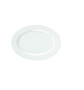 Assiette plate ovale blanc porcelaine vitrifiée 38x26 cm Brasserie Astera
