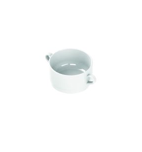 Bol à bouillon avec anses rond blanc porcelaine vitrifiée 30 cl Ø 11 cm Brasserie Astera