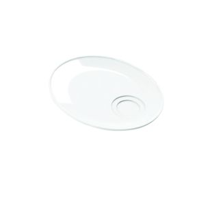 Sous-tasse à café gourmand ovale blanc porcelaine vitrifiée 17 cm Brasserie Astera