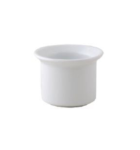 Coquetier rond blanc porcelaine vitrifiée Ø 6,5 cm Brasserie Astera