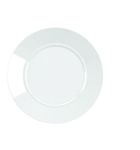 Assiette plate rond blanc porcelaine vitrifiée Ø 17 cm Style Astera