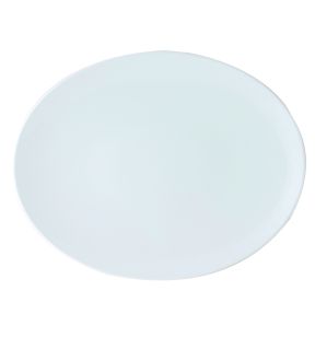 Assiette coupe plate ovale blanc porcelaine vitrifiée 23x18 cm Coupe Astera