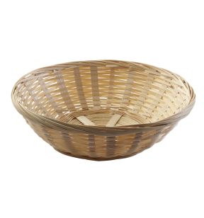 Corbeille rond beige bambou Ø 15 cm 6 cm Pro.mundi