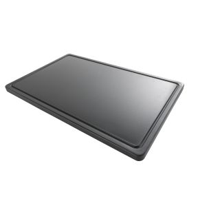 Planche à découper polyéthylène haute densité (pehd) noir 53x32,5 cm GN 1/1 Avec rigole Non réversible Pro.cooker