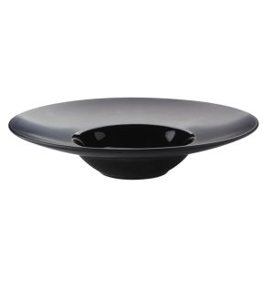 Extra diep bord rond zwart geglazuurd aardewerk Ø 21 Chic & Mat Pro.mundi