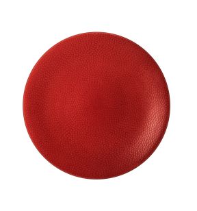 Plat bord met rand rond rood geglazuurd aardewerk Ø 27.5 Stone Medard De Noblat