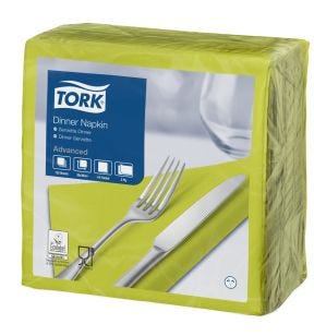 Serviette vert ouate de cellulose 39x39 cm Tork (150 pièces)