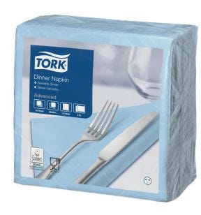 Serviette bleu ouate de cellulose 39x39 cm Tork (150 pièces)