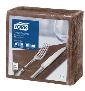 Serviette marron ouate de cellulose 39x39 cm Tork (150 pièces)