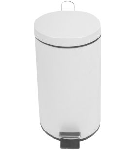 Poubelle à pédale acier 20 L blanc Probbax