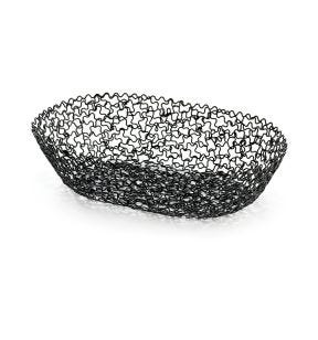 Corbeille ovale noir acier 22x14x5 cm Boucle Tablecraft