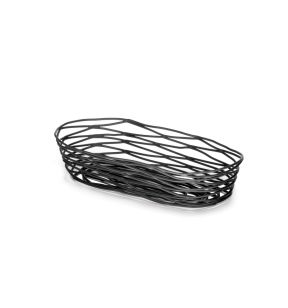 Corbeille ovale noir acier 23x10x5 cm Artisan Tablecraft