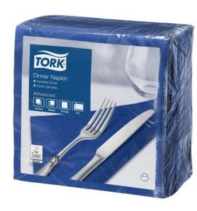 Serviette bleu ouate de cellulose 39x39 cm Tork (150 pièces)