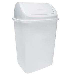 Poubelle couvercle basculant plastique 5 L blanc Rossignol