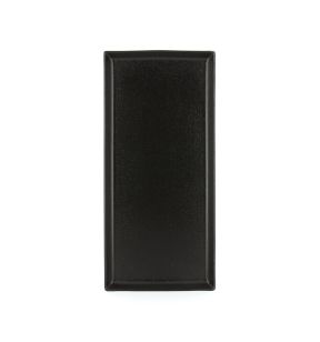 Assiette plate rectangulaire noir porcelaine culinaire 32,5x15 cm Revol
