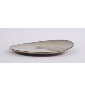 Assiette plate surélevée rond beige porcelaine vitrifiée Ø 27 cm Splash Ariane