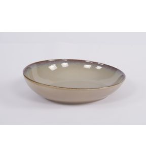 Verhoogd diep bord rond beige verglaasd Ø 21 Splash Ariane