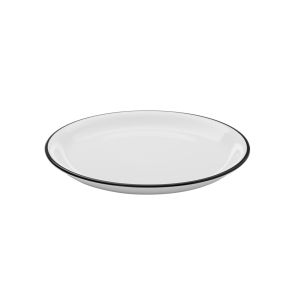 Assiette coupe plate rond blanc grès émaillé Ø 25,5 cm Bistrot Pro.mundi