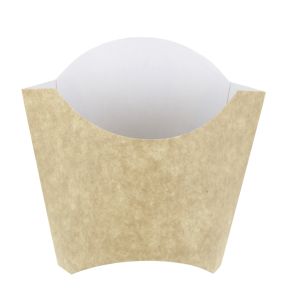 Pochette à frites beige Ø 12 cm 12x5x8,5 cm 40 cl Huhtamaki (100 pièces)