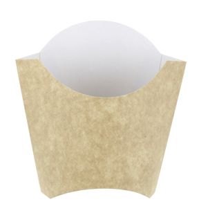 Pochette à frites beige Ø 13,5 cm 13,5x5,8x9,8 cm 45 cl Huhtamaki (100 pièces)