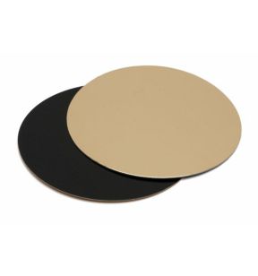 Plateau traiteur rond noir carton Ø 20 cm (100 pièces)