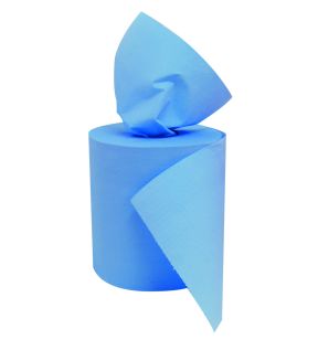 Bobine à dévidage central bleu ouate de cellulose 18x22 cm (6 pièces)