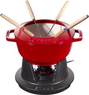 Service à fondue fonte d'acier Ø 20 cm 26,5x20,7x11,6 cm 2,35 L Staub