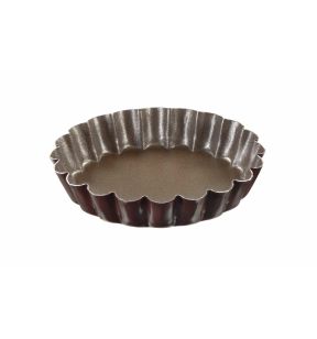 Lot de 6 moules à tartelette à bords cannelés acier Revêtement anti-adhésif Ø 10 cm 1,8 cm Gobel (6 pièces)