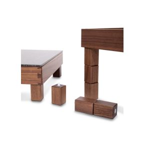 Pied pour présentoir buffet carré brun noyer 3 cm Nature Zepe (12 pièces)
