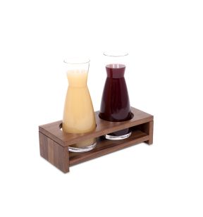 Support à carafes rectangulaire brun noyer 32,5 cm Nature Zepe