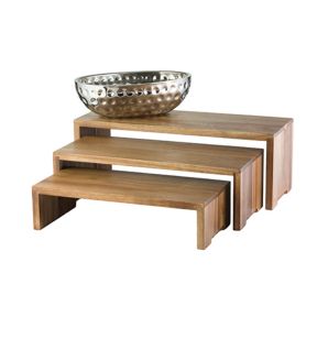 Présentoir brun acacia 56 cm Tablecraft (3 pièces)