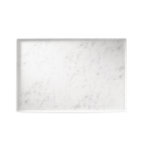 Plateau mélamine marbre blanc 60x40 cm Matt Platex
