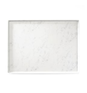 Plateau mélamine marbre blanc 40x30 cm Matt Platex