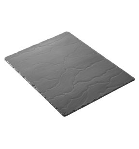 Plat rectangulaire noir porcelaine culinaire 40x30 cm Basalt Revol