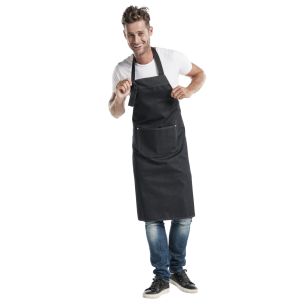 Tablier à bavette noir Taille unique Chaud Devant