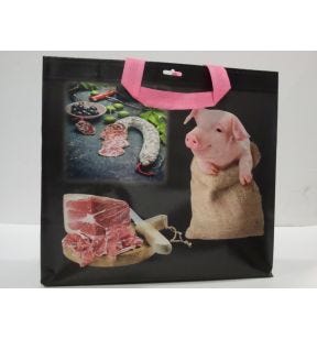 Sac cabas plastique noir 37,5x34,5 cm (50 pièces)