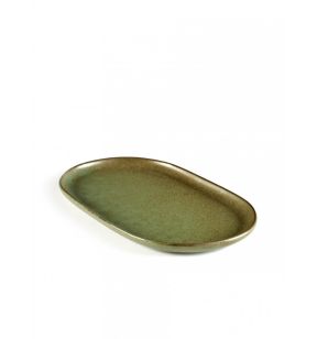 Assiette plate ovale camogreen grès émaillé 25x15 cm Surface Serax