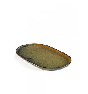 Plat bord ovaal Indisch grijs geglazuurd aardewerk x15 Surface Serax