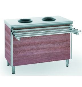 Meuble pré-tri 2 trous inox 120x60x90 cm Sans dosseret Sans étagère Tournus