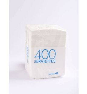 Serviette blanc ouate de cellulose 30x30 cm (400 pièces)