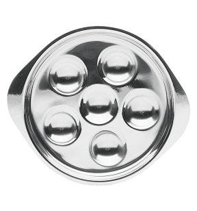 Plat à escargots 6 trous rond gris inox 18/0 Ø 16,5 cm Degrenne
