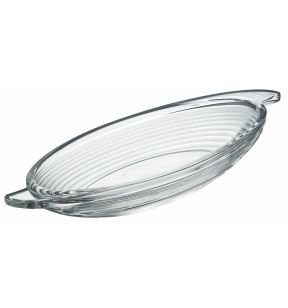 Coupe à dessert ovale transparent verre pressé Ø 25,5 cm Bali La Rochere