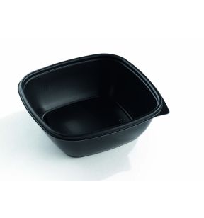 Barquette rectangulaire noir 16,5x16,5x5,5 cm 75 cl Fast Pac (50 pièces)
