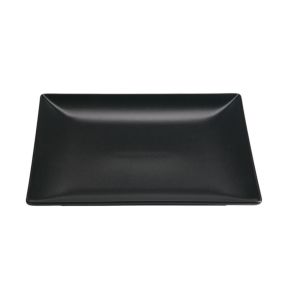 Assiette plate carré noir grès émaillé 21x21 cm Bazik Noir