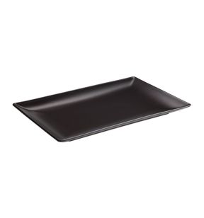 Assiette plate rectangulaire noir grès émaillé 25x15 cm Bazik Noir