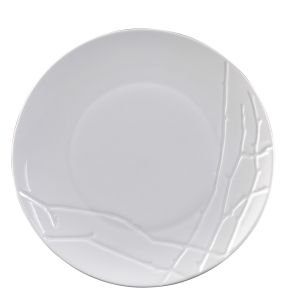 Assiette coupe plate rond blanc porcelaine vitrifiée Ø 25 cm Brushwood Astera