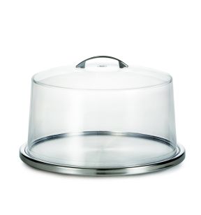Présentoir à pâtisserie avec cloche rond inox Ø 32,5 cm Tablecraft