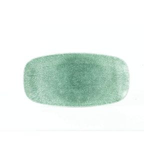 Assiette plate rectangulaire bleu porcelaine vitrifiée 29,8x15,3 cm Raku Churchill