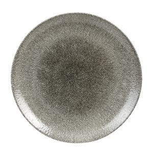 Plat rond noir porcelaine vitrifiée Ø 28,8 cm Raku Churchill