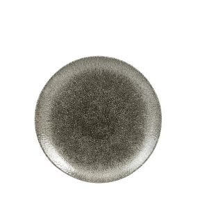 Plat rond noir porcelaine vitrifiée Ø 21,7 cm Raku Churchill